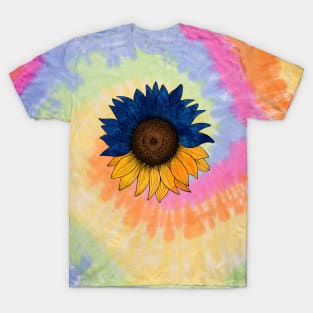 Support Ukraine Sunflower Blue Gold Colors T-Shirt